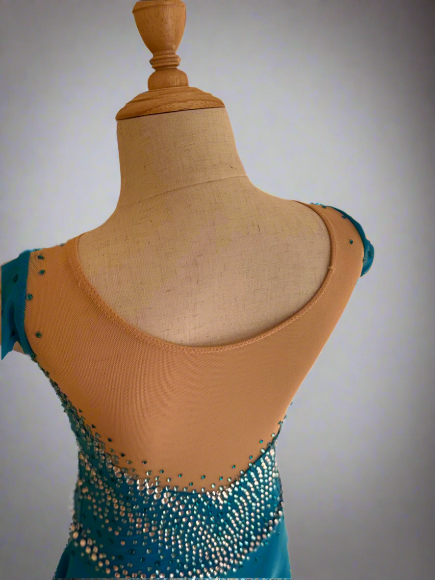 Blue figure skating competition dress