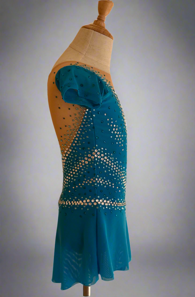 Blue figure skating competition dress