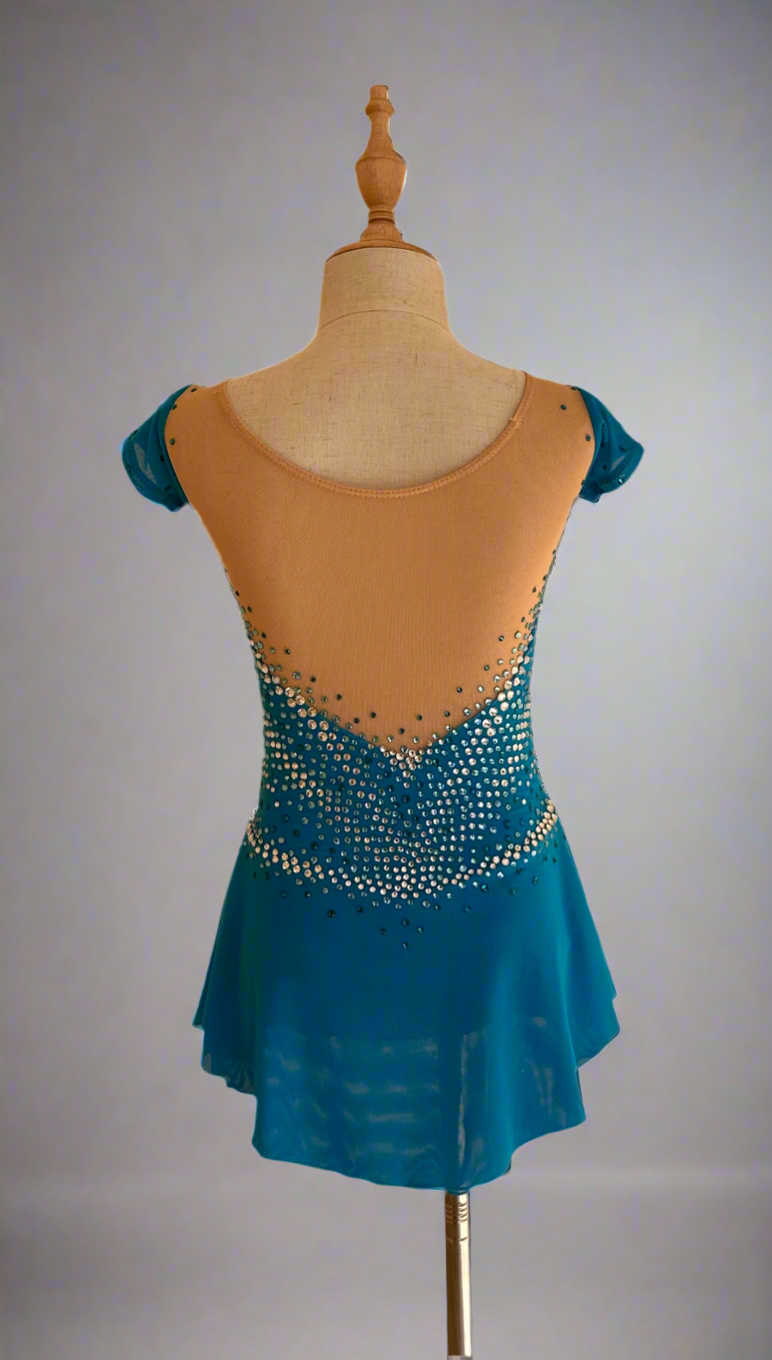 Blue figure skating competition dress