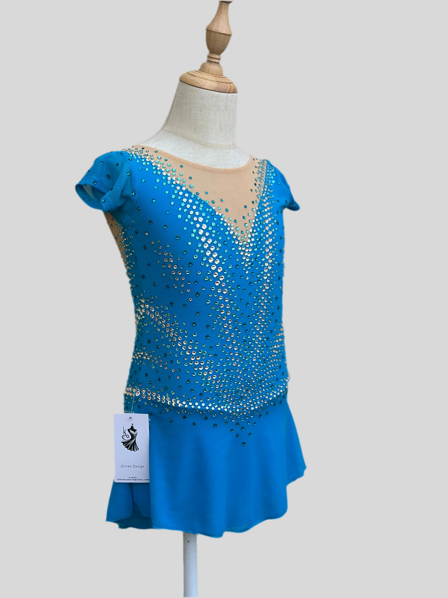 Blue figure skating competition dress