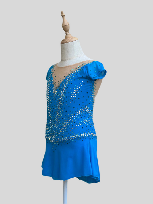 Blue figure skating competition dress