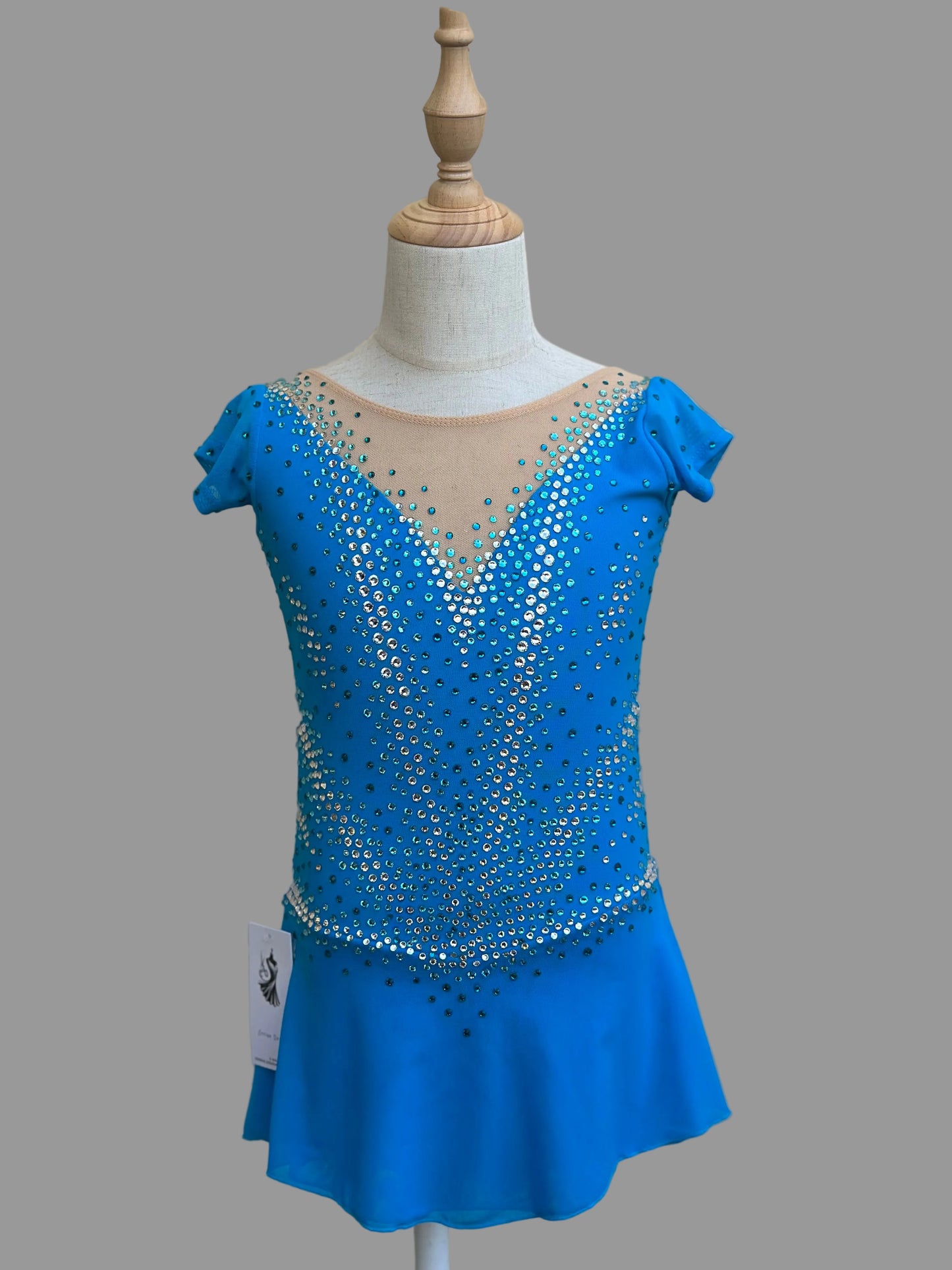 Blue figure skating competition dress
