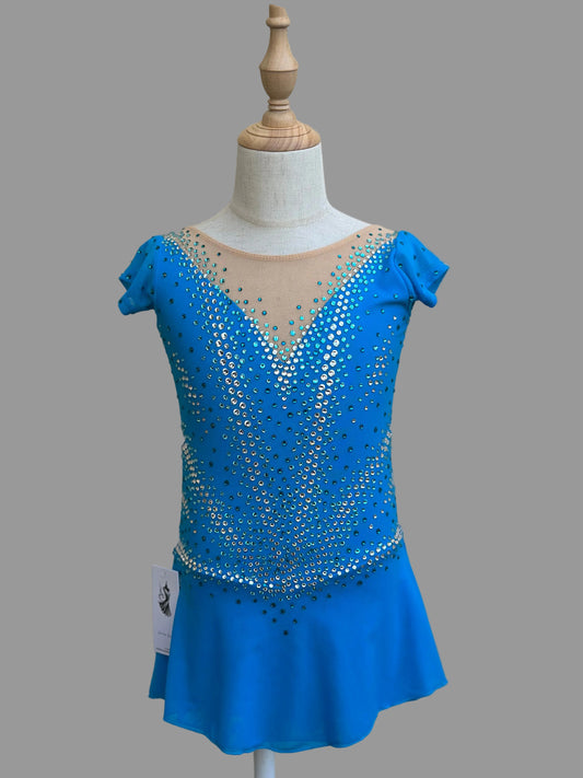 Blue figure skating competition dress