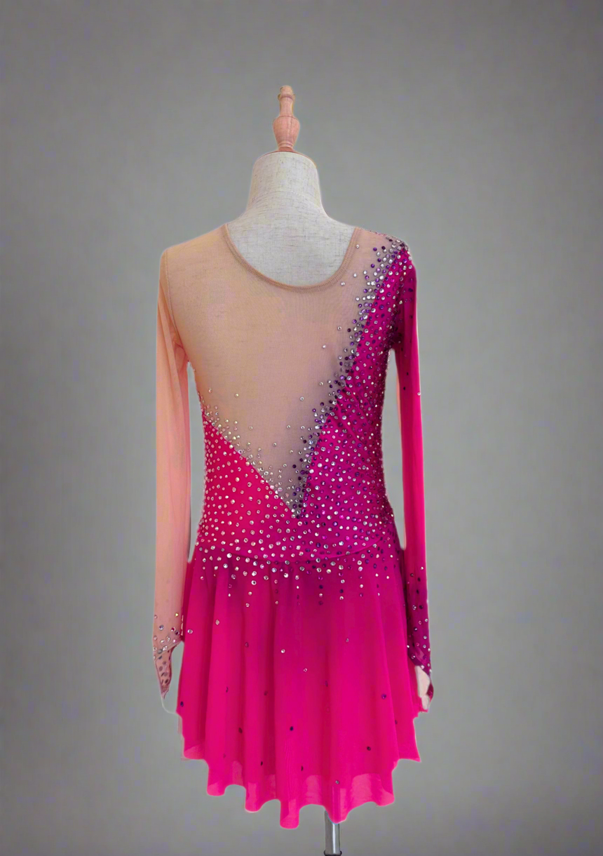pink ruffle figure skating dress Romantic Rose Figure Skating Dress
