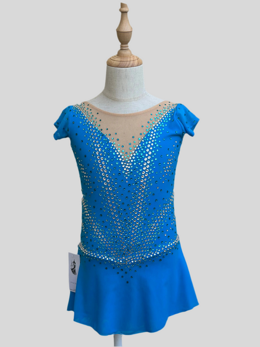 Blue figure skating competition dress