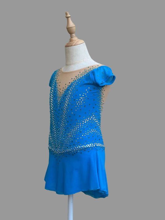 Blue figure skating competition dress