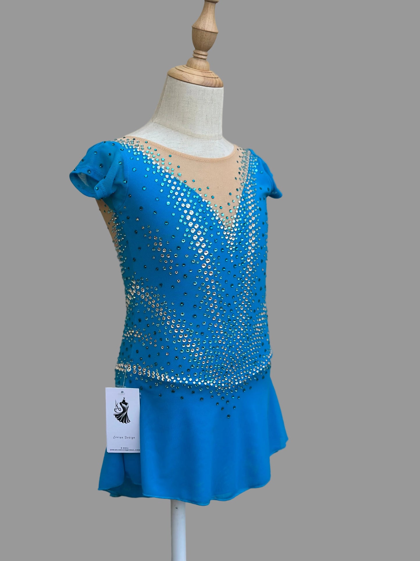 Blue figure skating competition dress