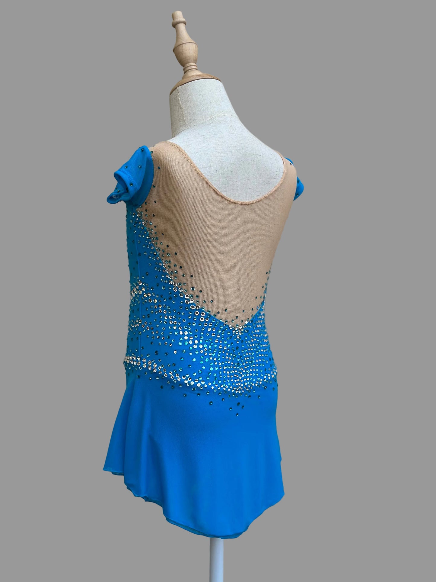 Blue figure skating competition dress