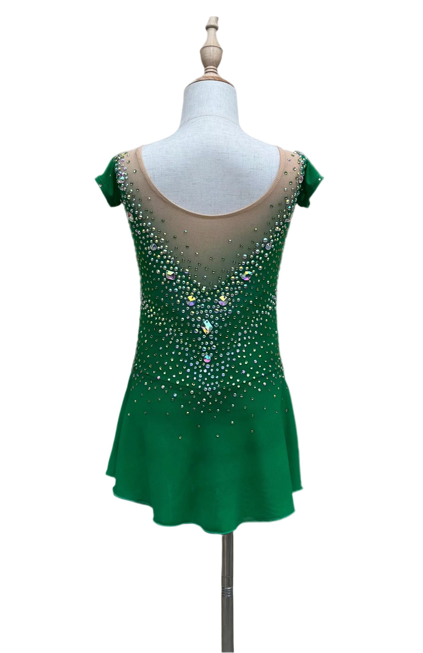 Green Crystal Figure Skating Dress – Custom Competition Icewear