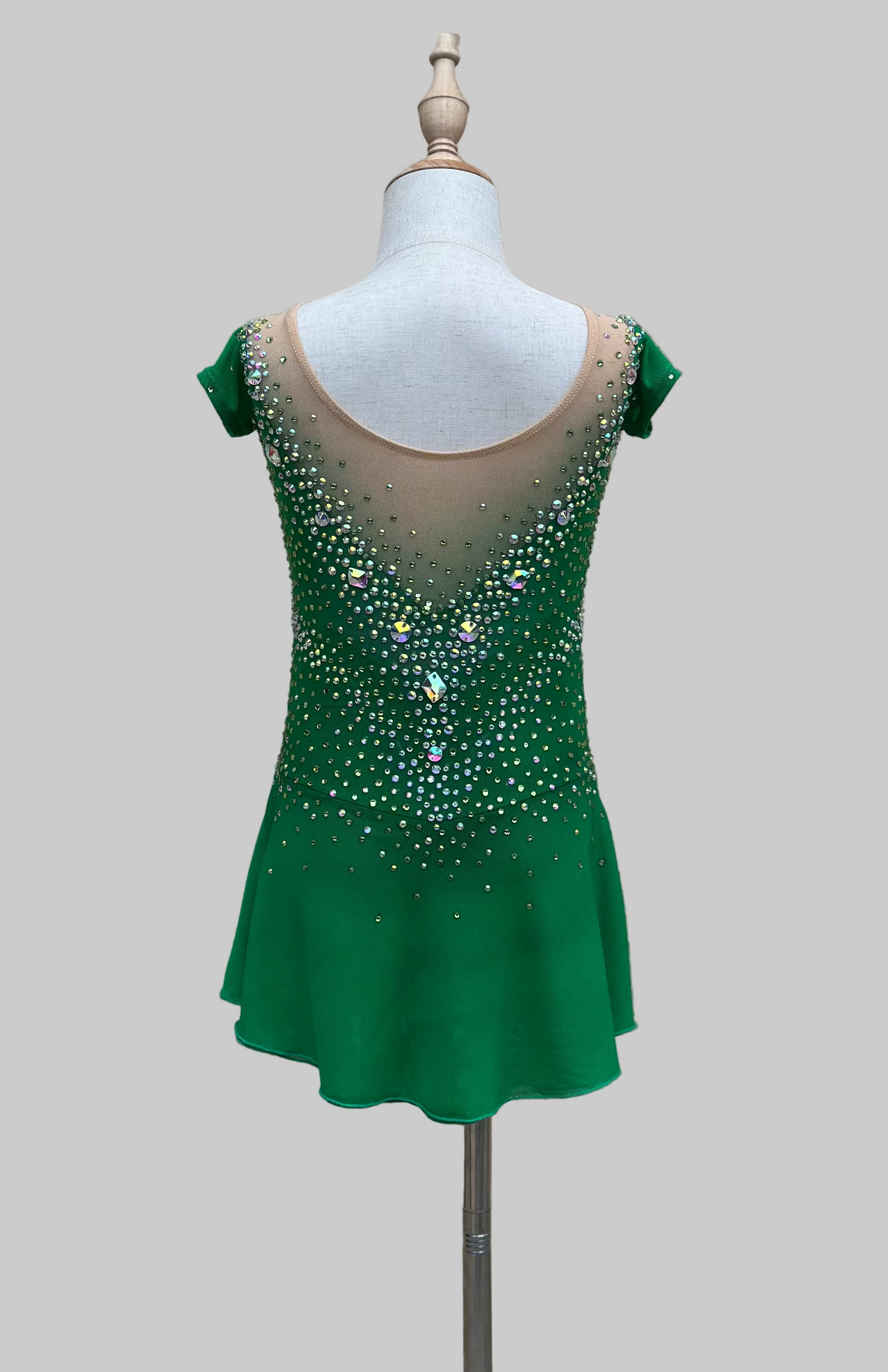 Green Crystal Figure Skating Dress – Custom Competition Icewear