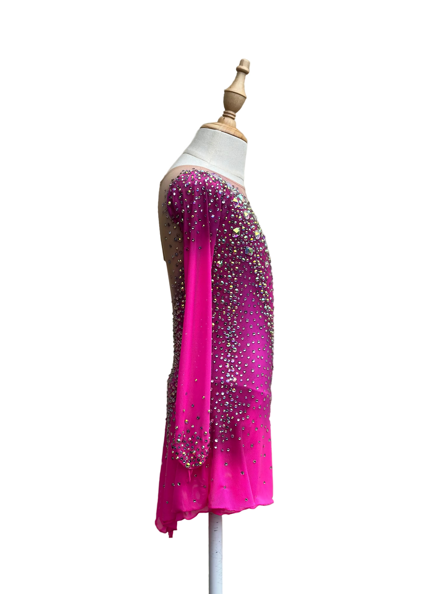 Pink Crystal Figure Skating Dress – Custom Competition Dress for Girls