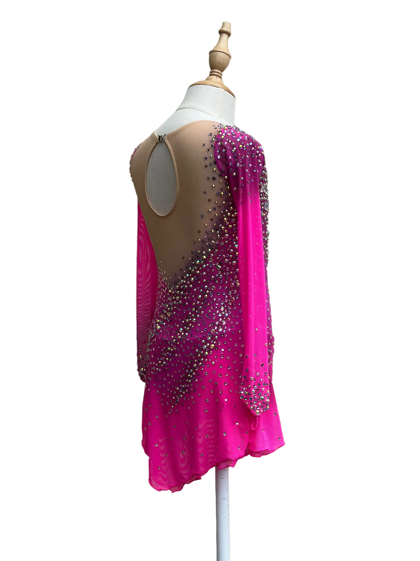 Pink Crystal Figure Skating Dress – Custom Competition Dress for Girls