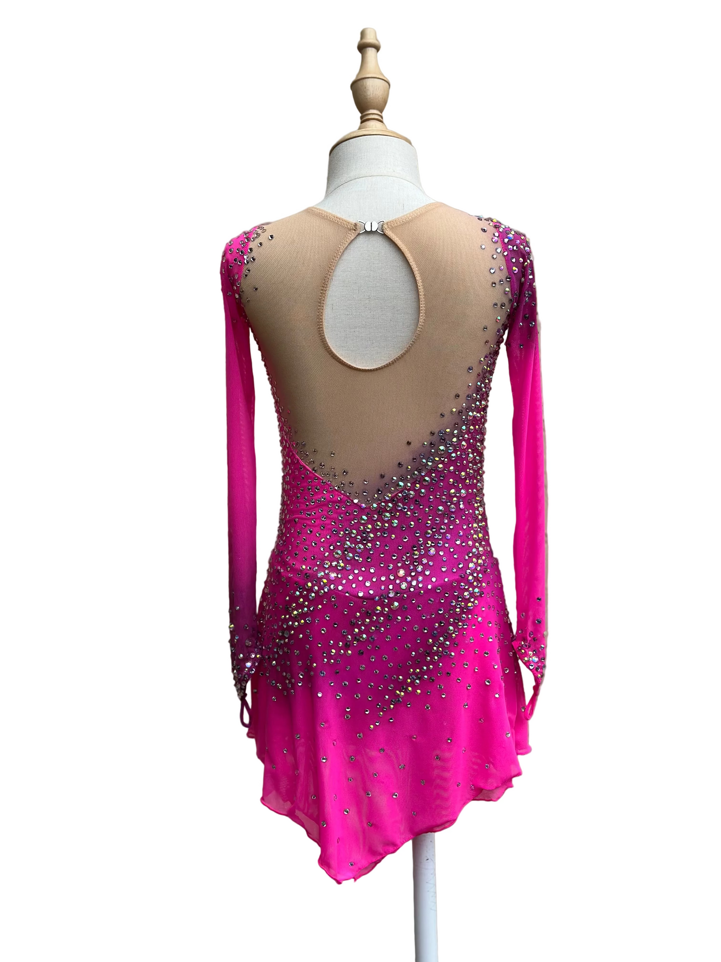Pink Crystal Figure Skating Dress – Custom Competition Dress for Girls